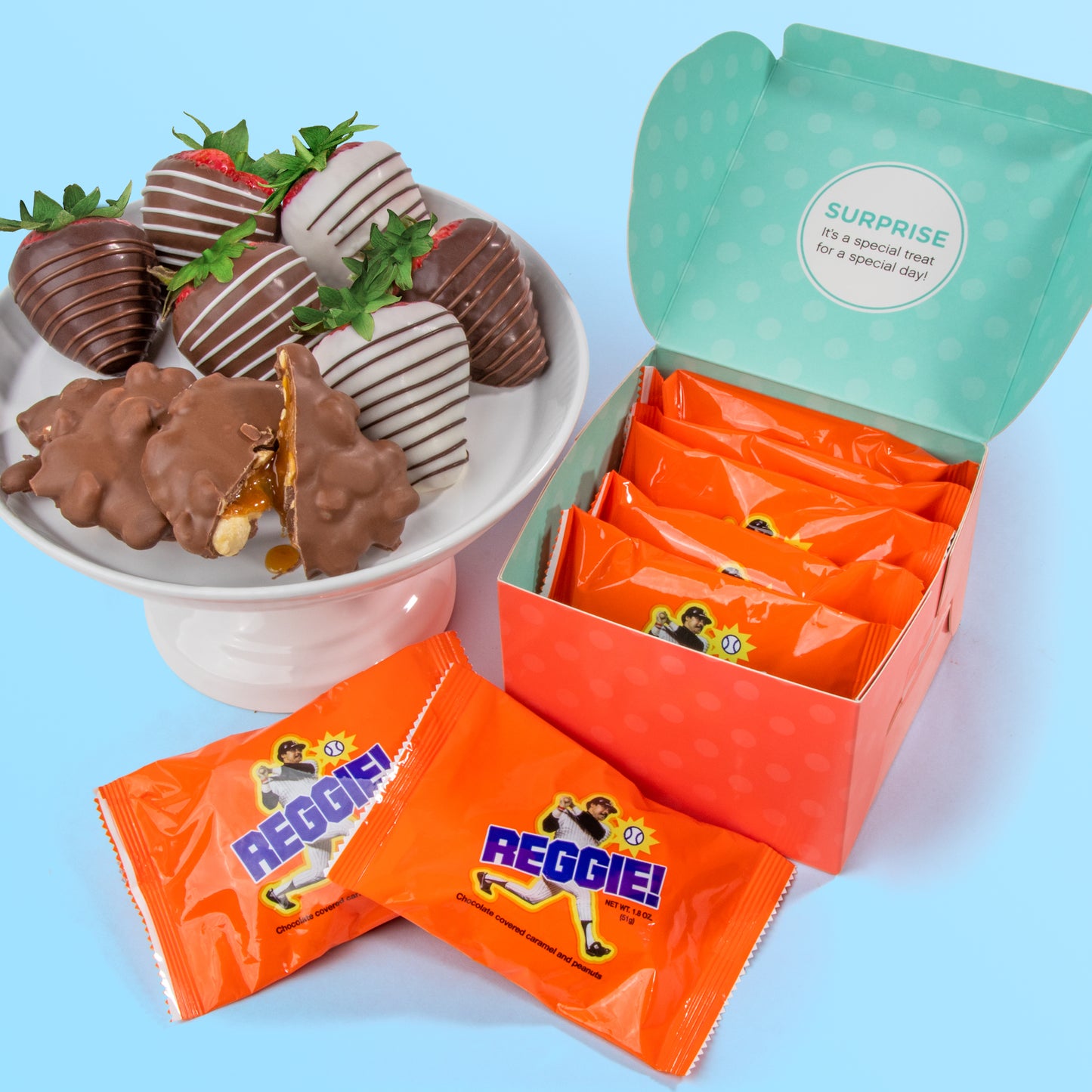 Chocolatey Covered Strawberries & Reggie Bars