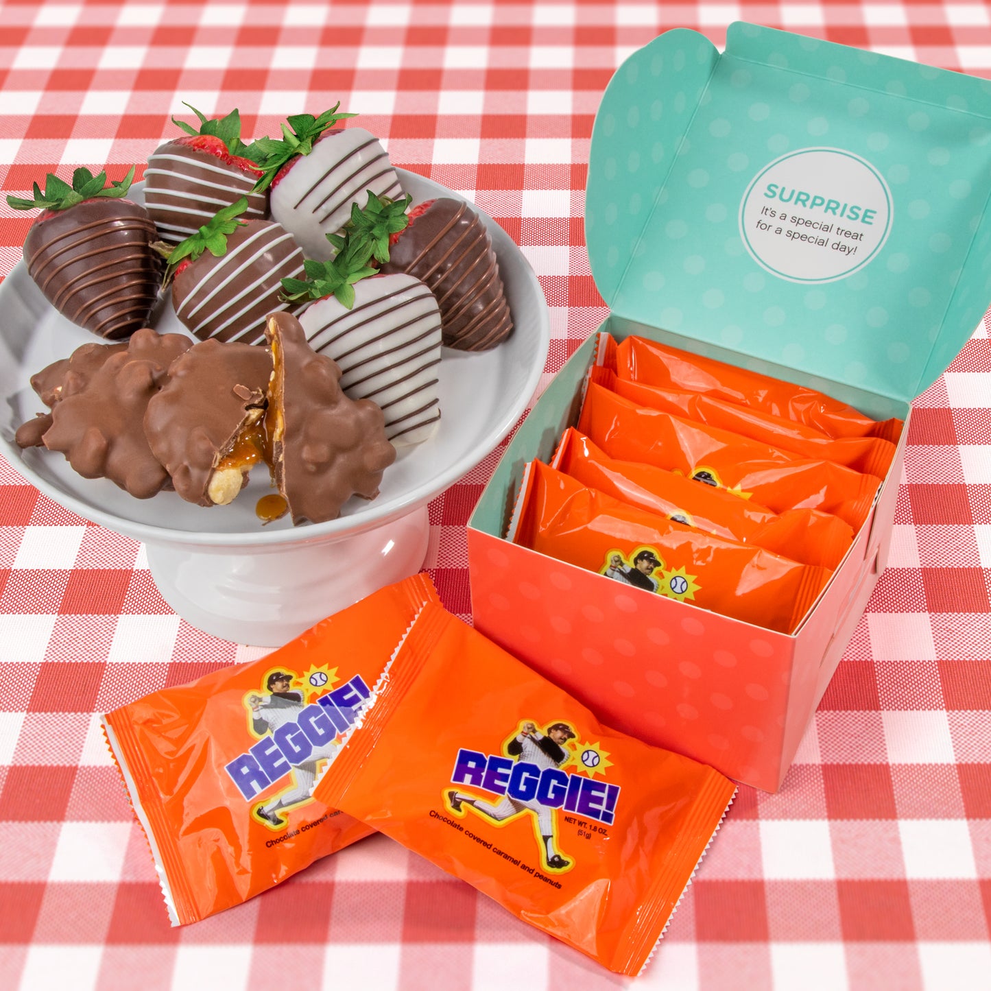 Chocolatey Covered Strawberries & Reggie Bars