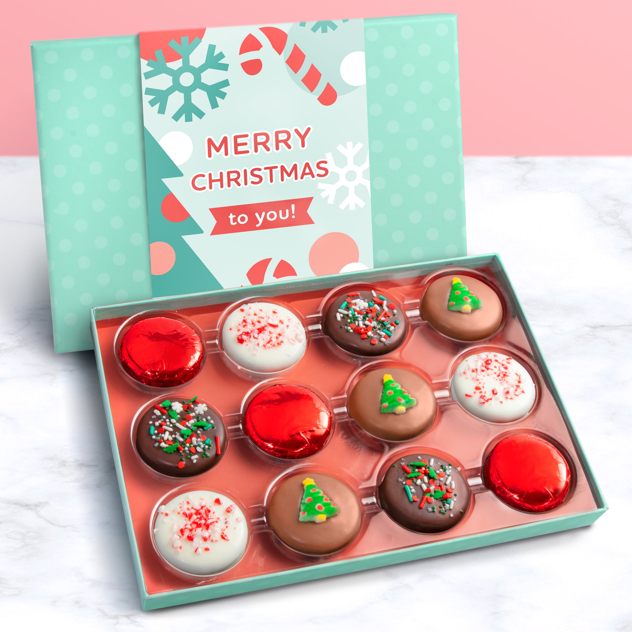 Christmas Chocolatey Covered Sandwich Cookies