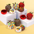 Load image into Gallery viewer, Birthday Berries & Chocolatey Covered Sandwich Cookies
