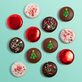 Load image into Gallery viewer, Christmas Chocolatey Covered Sandwich Cookies
