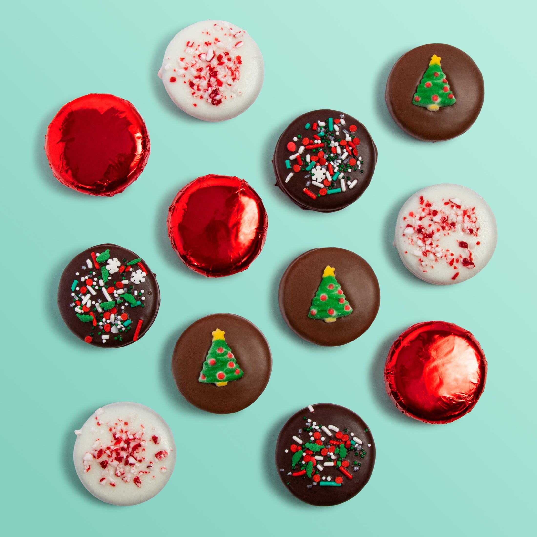 Christmas Chocolatey Covered Sandwich Cookies