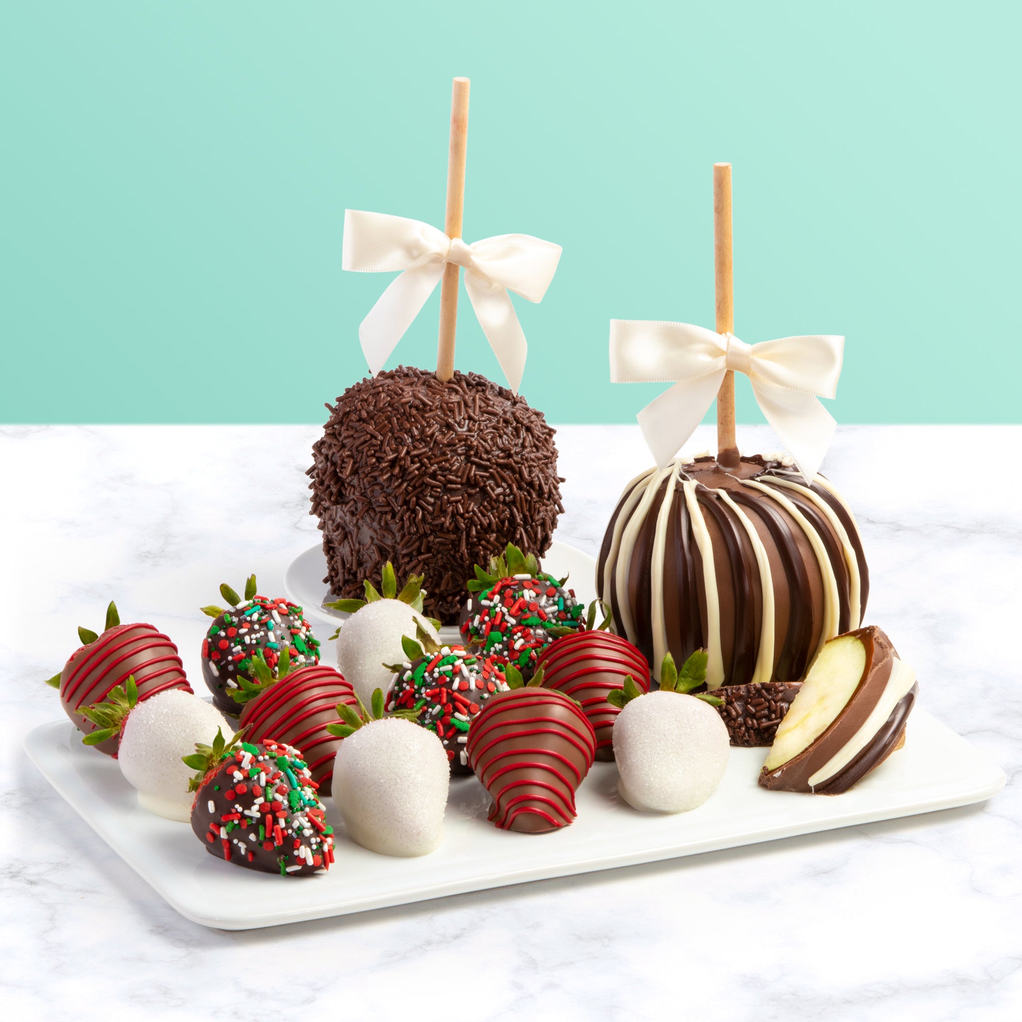 Holly Jolly Bundle: Dipped Strawberries & Caramel Apples