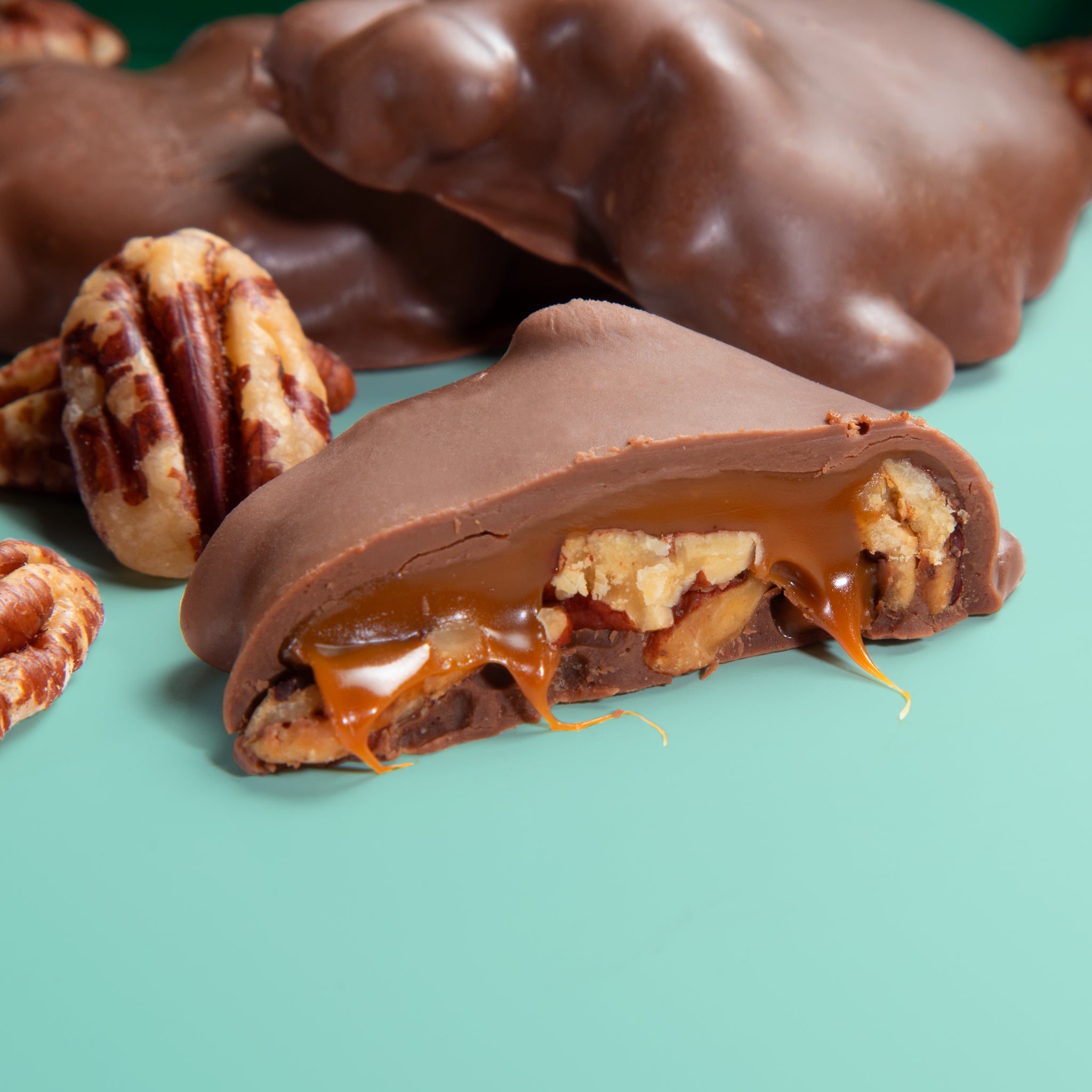 Milk Chocolate Caramel Pecan Clusters